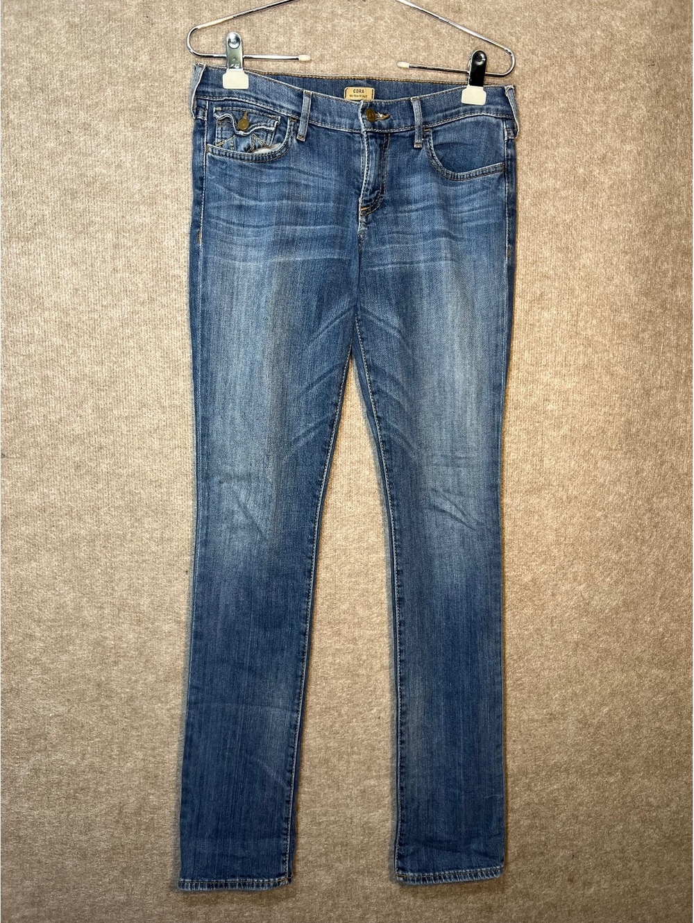 True Religion Cora Jeans Women’s 27 x 34 Blue Denim Straight Leg Horseshoe Y2K